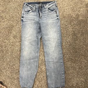 Silver high rise faded wash capris